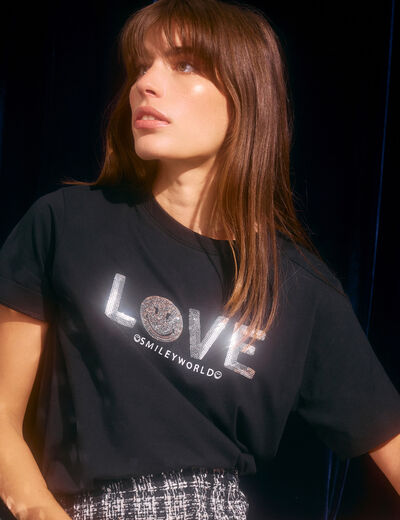 T-shirt SmileyWorld noir femme