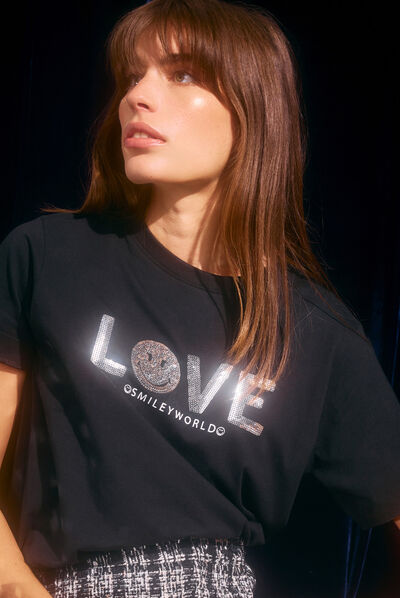 T-shirt SmileyWorld noir femme