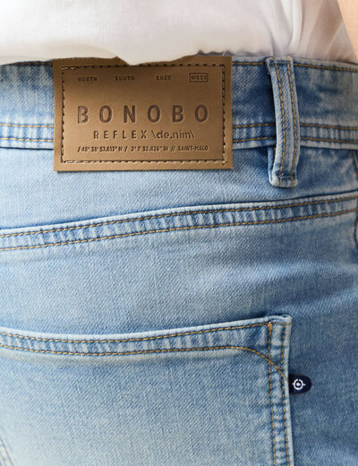 Bermuda confort ultra stretch denim bleach homme