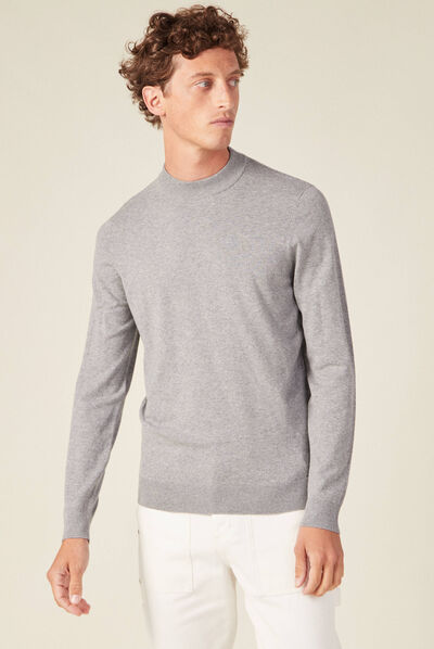 Pull manches longues gris foncé homme
