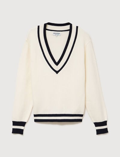 Pull manches longues ecru femme