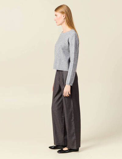 Pull manches longues gris clair femme