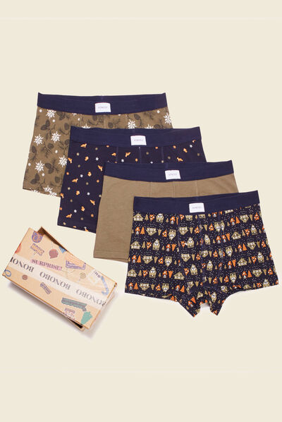Lot 4 boxers multicolore homme