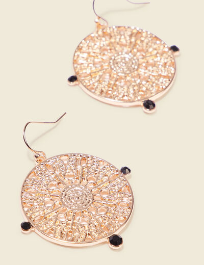 Boucles d'oreilles pendantes couleur or femme