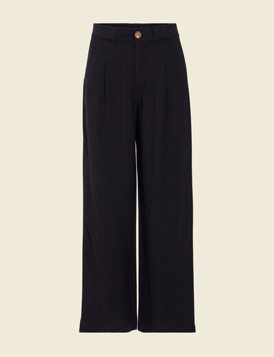 Pantalon large fluide noir femme