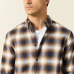 Chemise manches longues bleu marine homme
