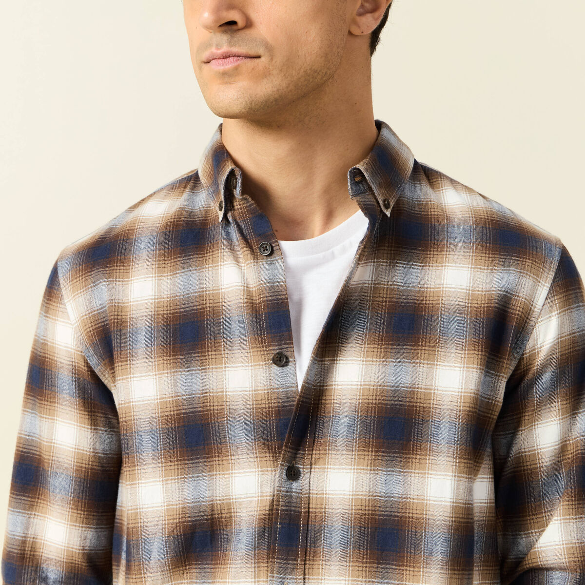 Chemise manches longues bleu marine homme