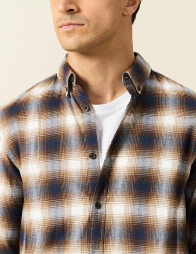 Chemise manches longues bleu marine homme