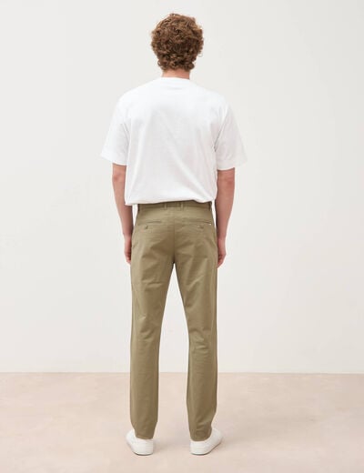 Pantalon chino slim vert kaki homme