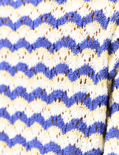 Pull manches courtes bleu electrique femme