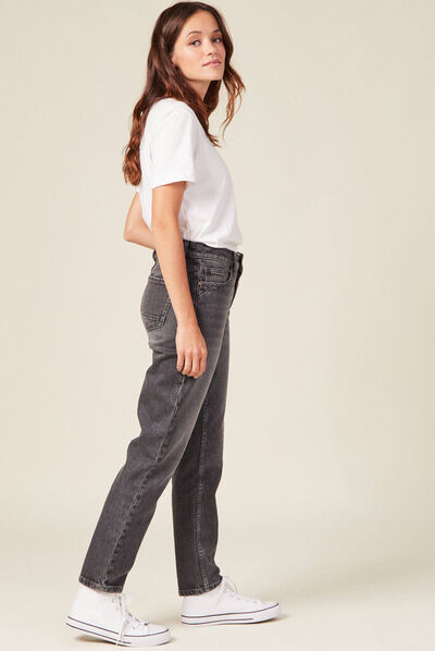 Jeans slim 7/8ème denim gris femme