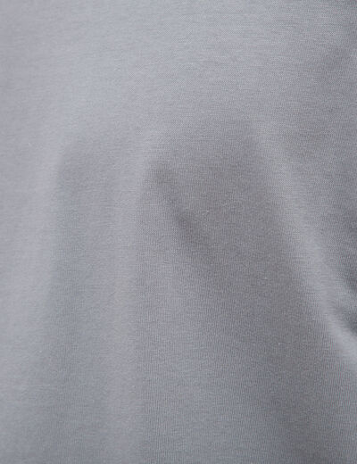 T-shirt droit manches longues col rond gris homme
