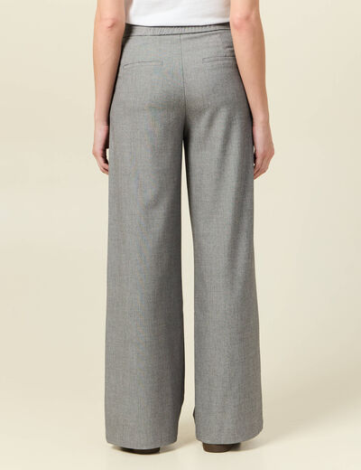 Pantalon large fluide gris femme