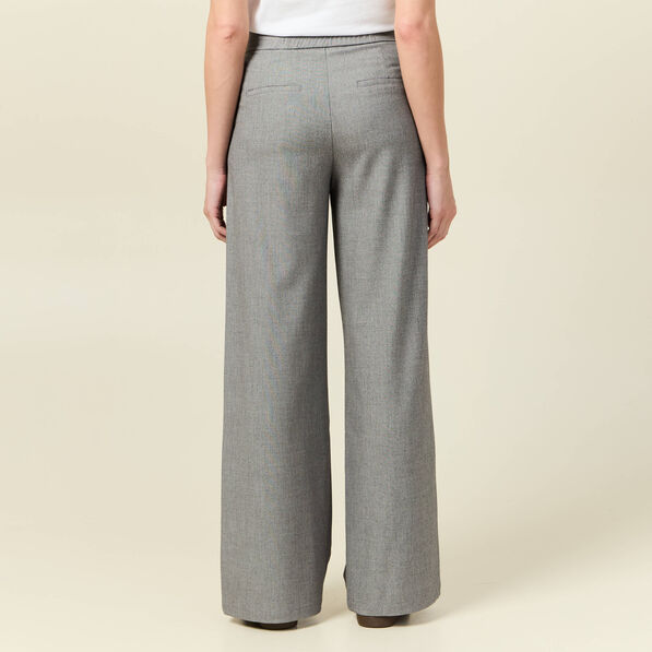 Pantalon large fluide gris femme