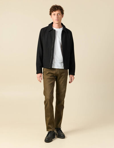Jeans straight longueur 32 denim taupe homme
