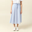Jupe longue évasée en coton bleu ciel femme