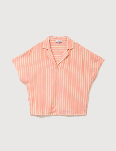 Chemise manches 3/4 orange abricot femme