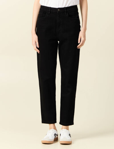 Jeans mom 7/8ème denim noir femme