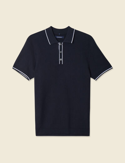 Polo manches courtes bleu marine homme