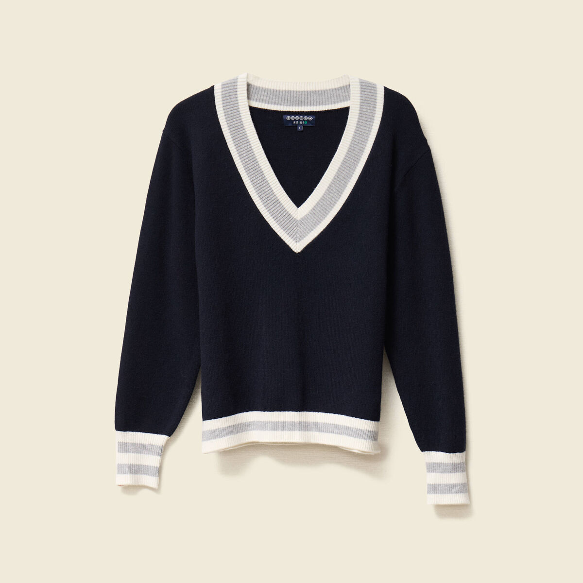 Pull manches longues bleu marine femme