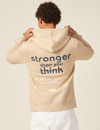 Sweat à capuche beige homme