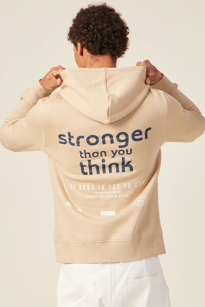 Sweat à capuche beige homme