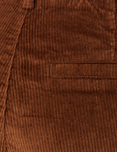 Pantalon large 7/8&egrave;me taille haute marron fonc&eacute; femme