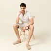 Polo manches courtes ecru homme