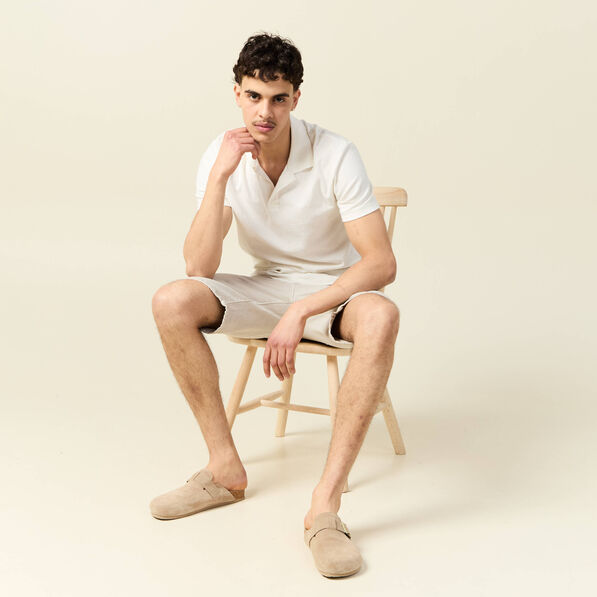 Polo manches courtes ecru homme