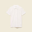 Polo cintr&eacute; manches courtes blanc homme