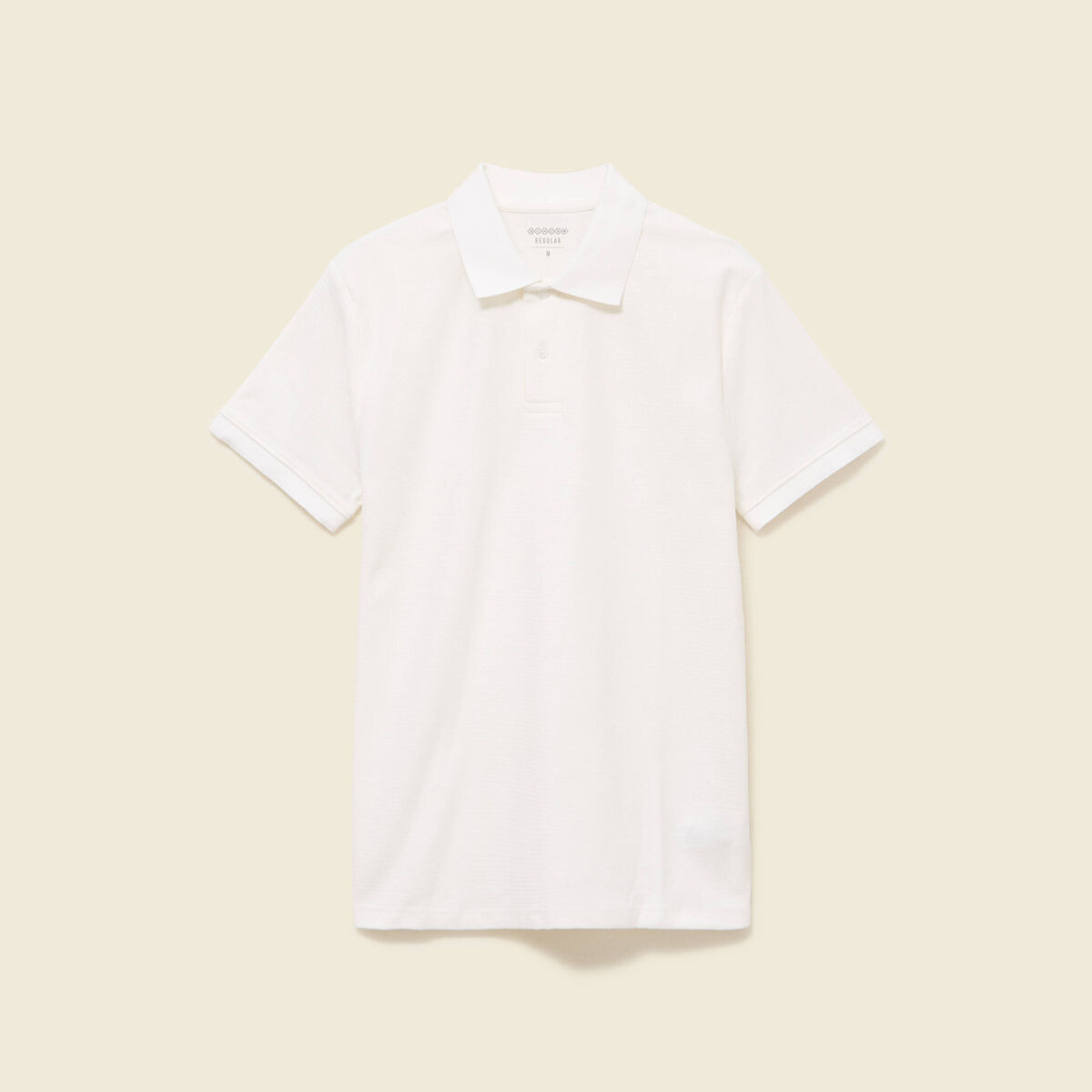 Polo cintr&eacute; manches courtes blanc homme