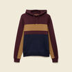 Sweat &agrave; capuche manches longues bordeaux homme