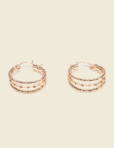 Boucles d'oreilles créoles couleur or femme