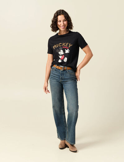 T-shirt en coton noir femme