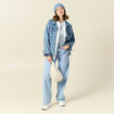 T-shirt manches longues avec laine bleu ciel femme