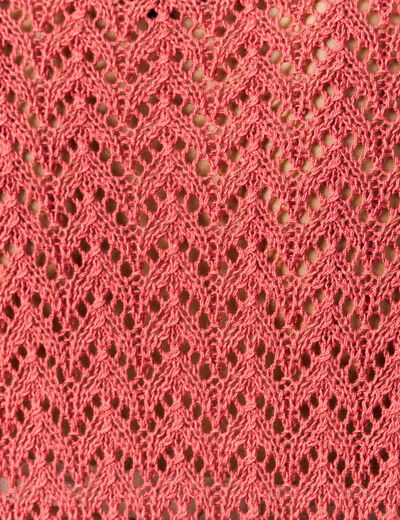 Pull manches 3/4 ajouré vieux rose femme