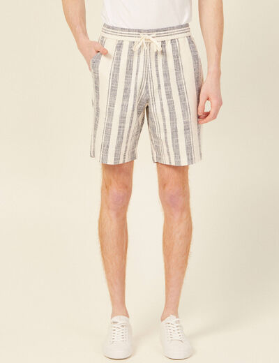 Bermuda large à coulisse ecru homme