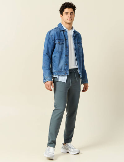 Pantalon chino jogger vert foncé homme