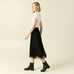 Jupe midi &eacute;vas&eacute;e tulle noir femme