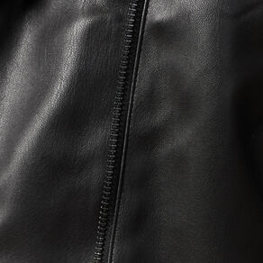 Blouson ajusté simili cuir noir femme