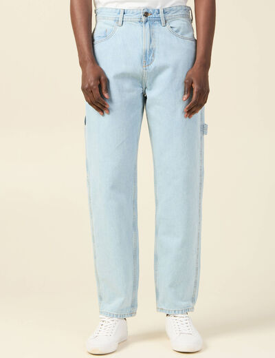 Jeans large charpentier denim bleach homme