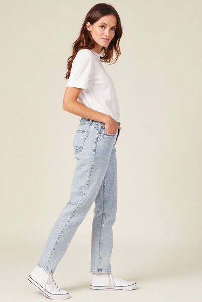 Jeans slim 7/8ème denim snow bleu femme