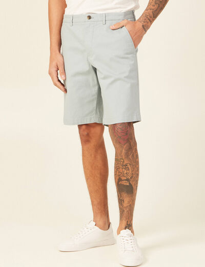 Bermuda droit éco-responsable bleu gris homme
