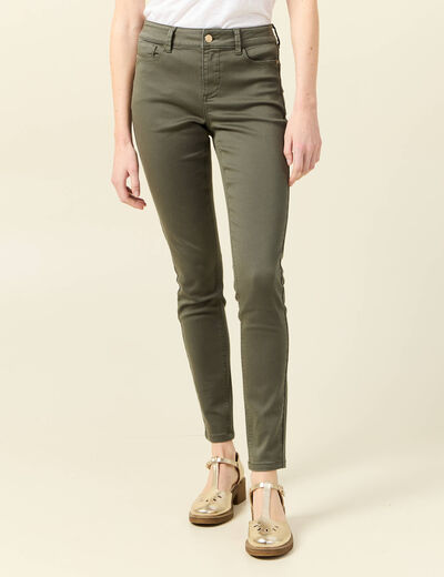 Pantalon Audrey - skinny push up vert kaki femme