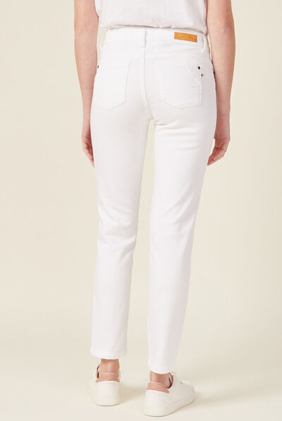 Jeans Vanessa - slim taille basse 7/8ème denim blanc femme