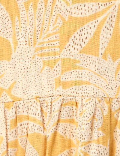 Robe longue évasée bretelles jaune femme
