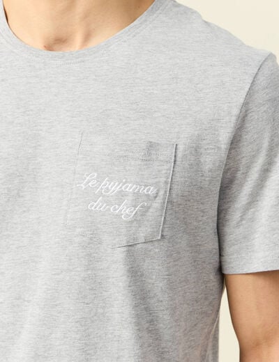 Ensemble pyjama 2 pièces gris clair homme