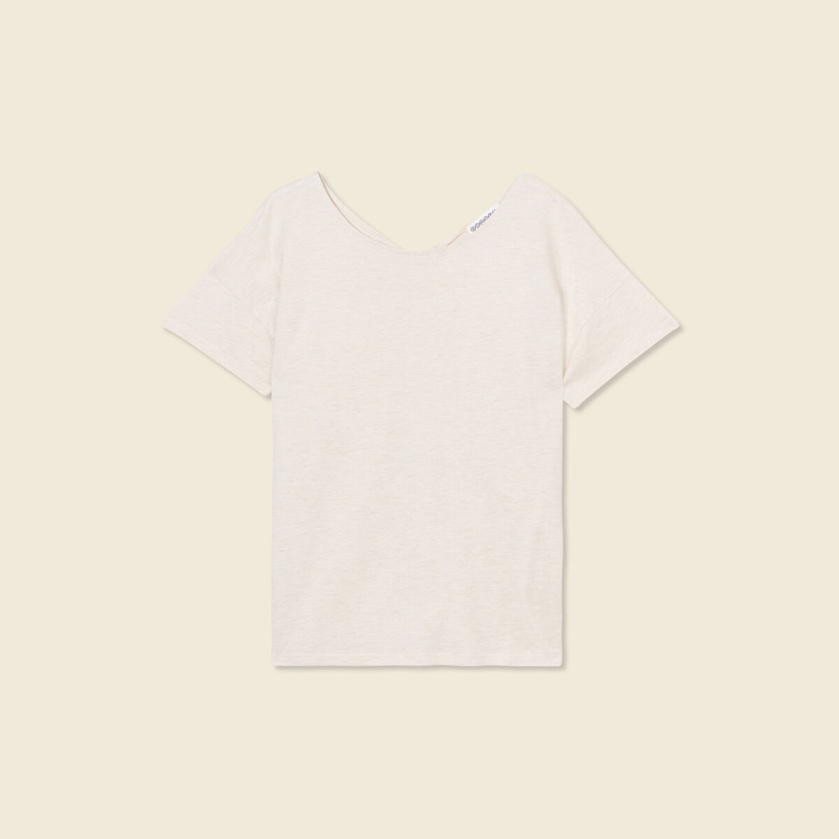 T-shirt manches courtes creme femme