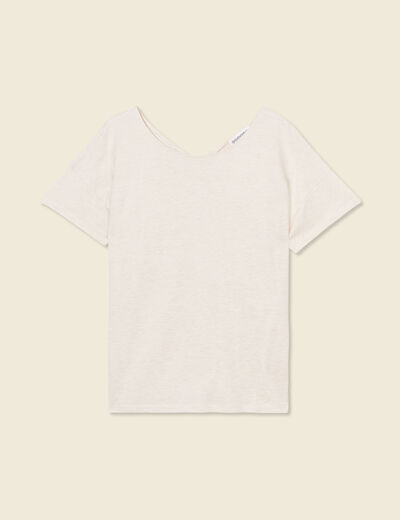 T-shirt manches courtes creme femme