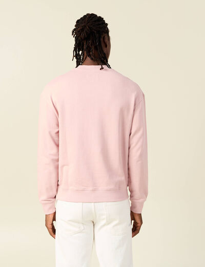 Sweat manches longues rose pastel homme